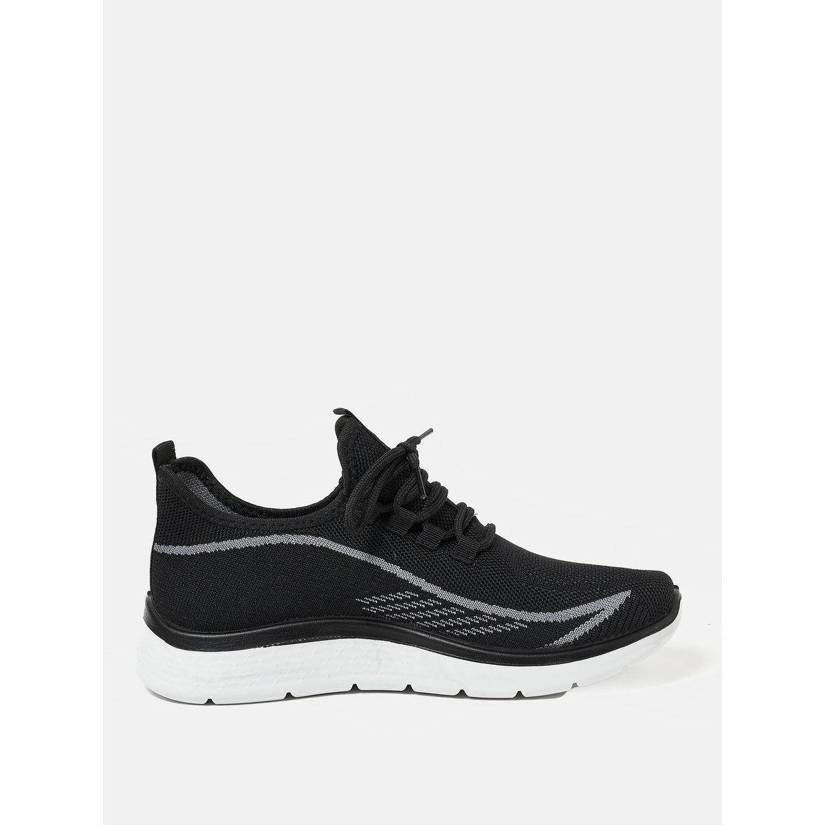 Contrast Texture Low Top Lace Up Sneakers-men-shoes-sneakers-image-1
