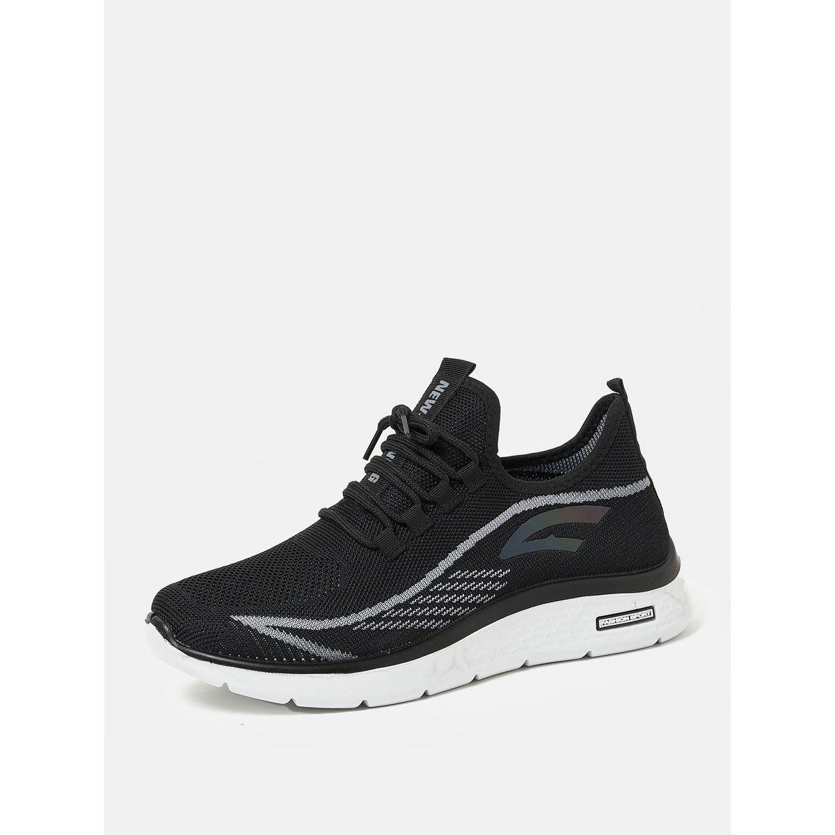 Contrast Texture Low Top Lace Up Sneakers-men-shoes-sneakers-image-2