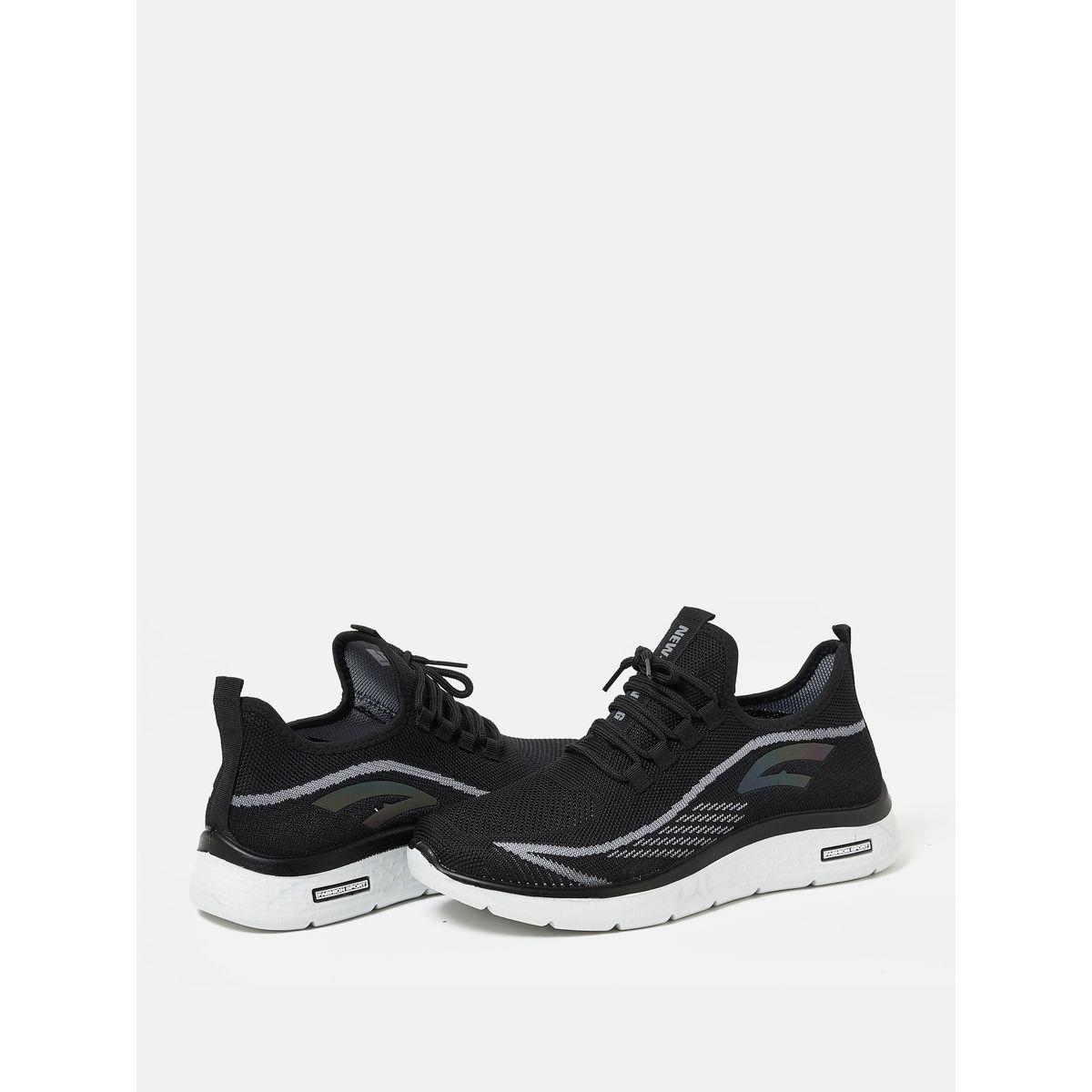 Contrast Texture Low Top Lace Up Sneakers-men-shoes-sneakers-image-3