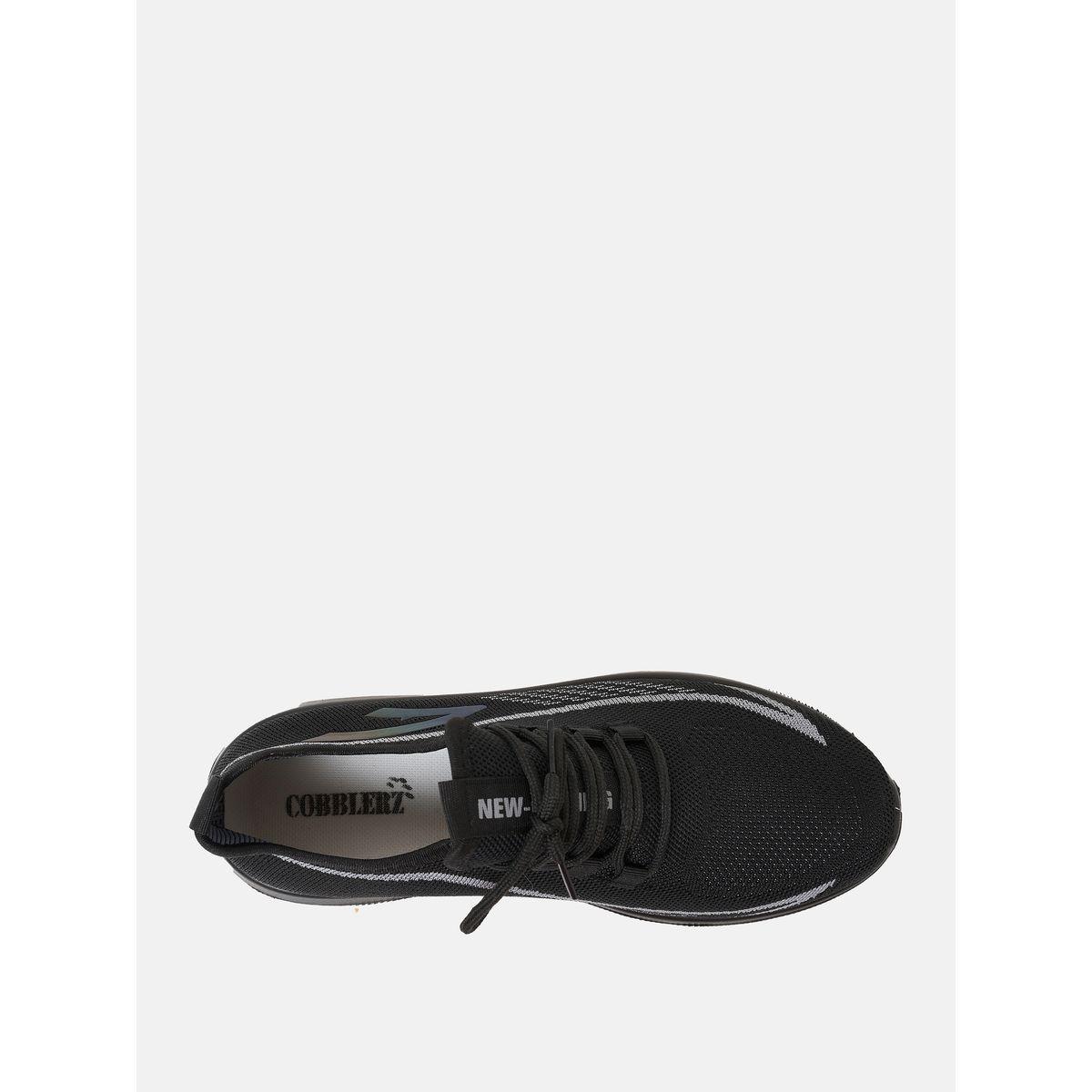 Contrast Texture Low Top Lace Up Sneakers-men-shoes-sneakers-image-4