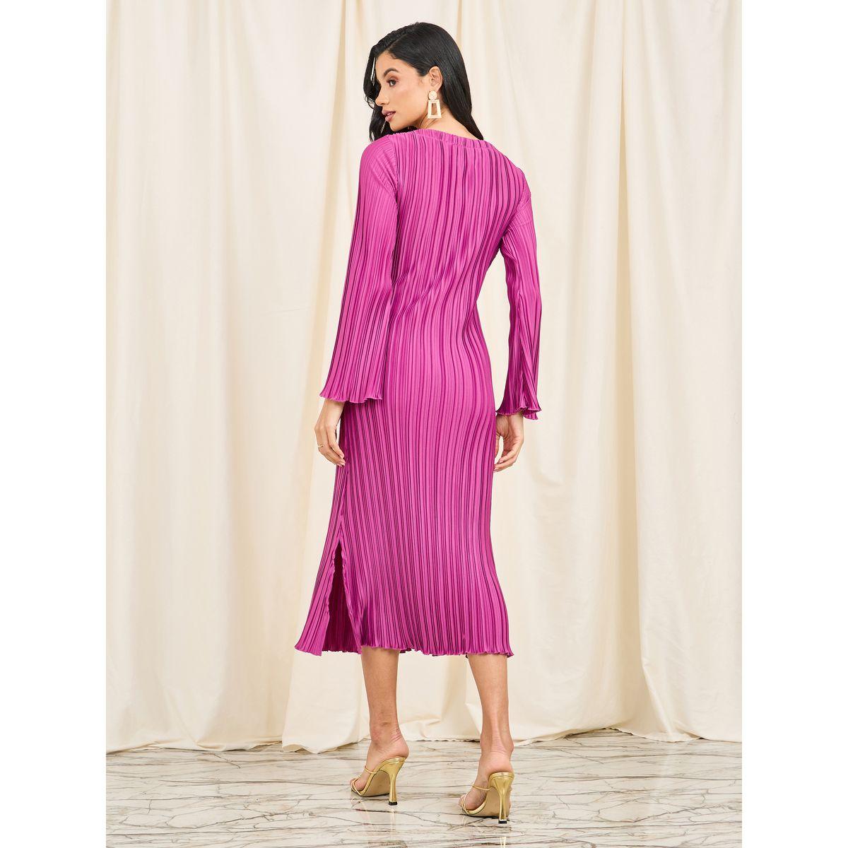 فستان بليسيه ميدي برباط خصر-women-clothing-dresses-image-4