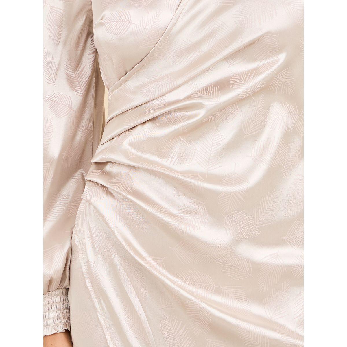 Styli Limited Satin Jacquard Print Pleated Maxi Dress-women-clothing-dresses-image-3