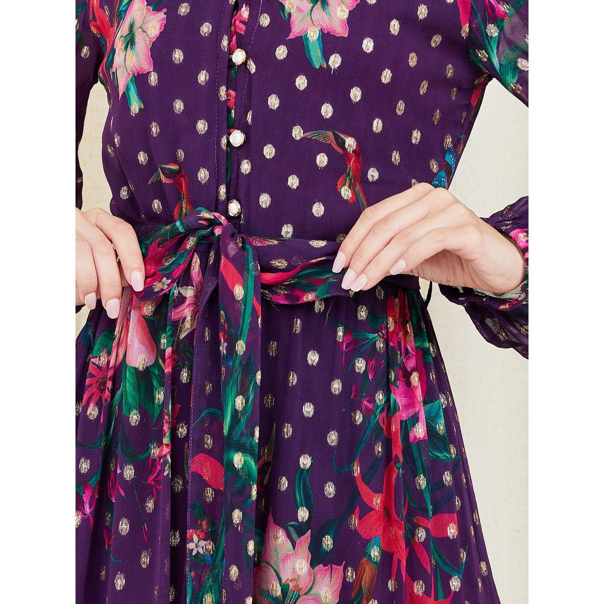 فستان طويل مطبع بزهور مع كسرات-women-clothing-dresses-image-3