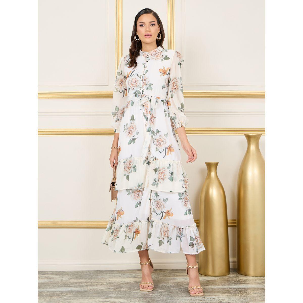 فستان طويل بطبعة زهور وازرار-women-clothing-dresses-image-1