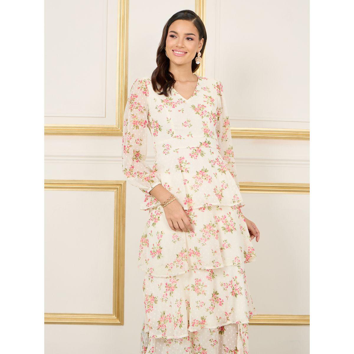 Styli Dobby Floral Print Layer Tiered Maxi Dress-women-clothing-dresses-image-2