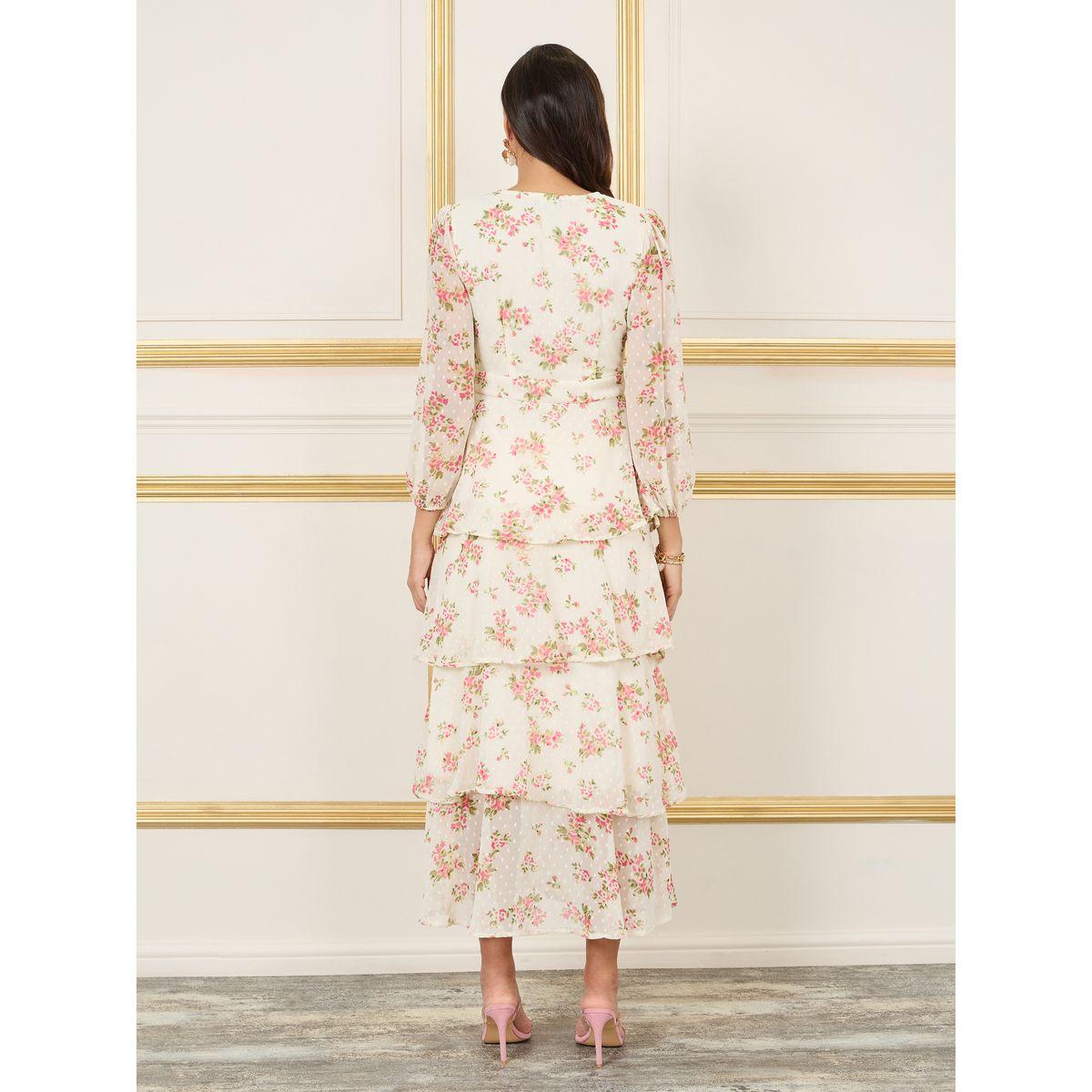 فستان طويل بكسرات وطبعة زهور-women-clothing-dresses-image-4