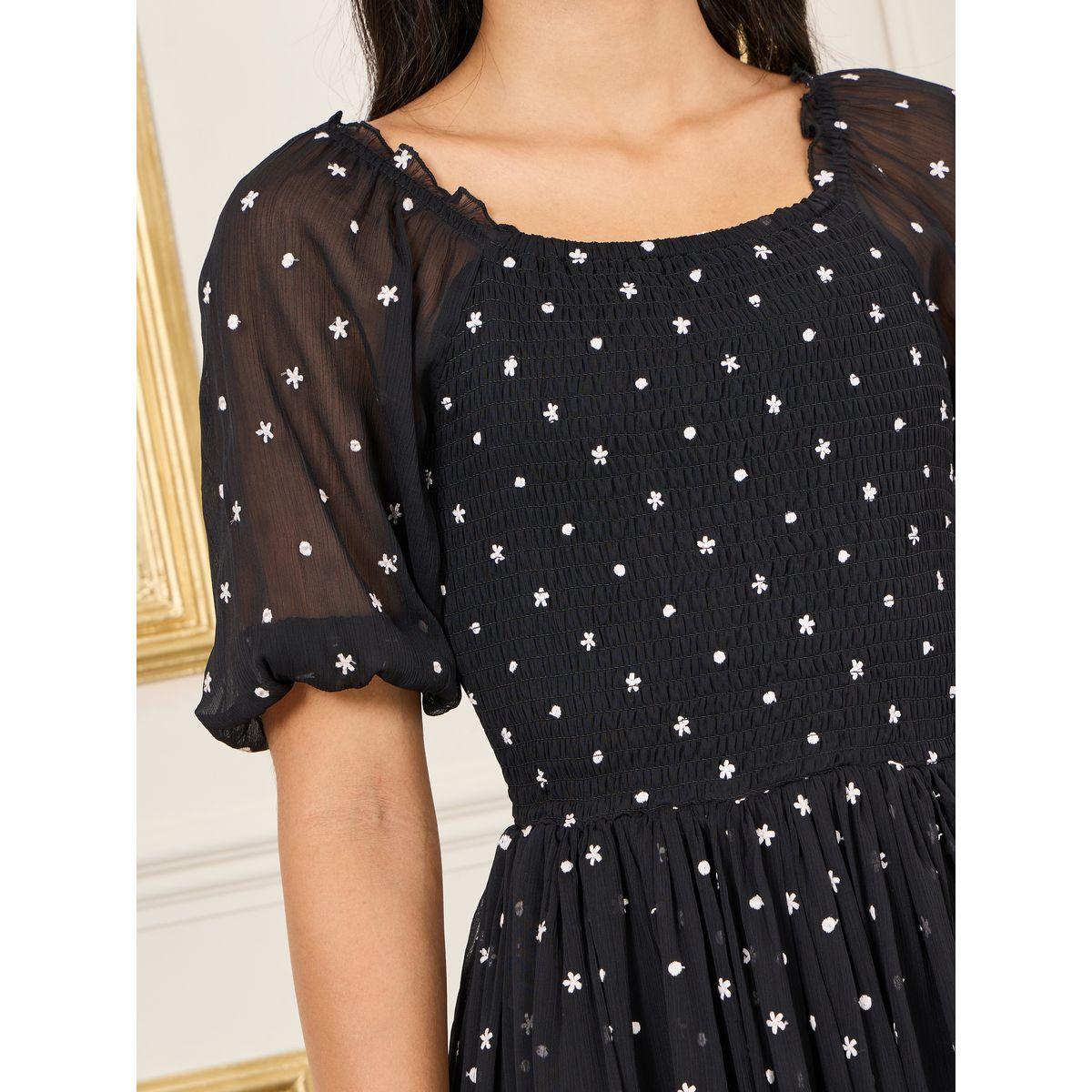 Styli Embroidered Smocked Detail A-Line Maxi Dress-women-clothing-dresses-image-3