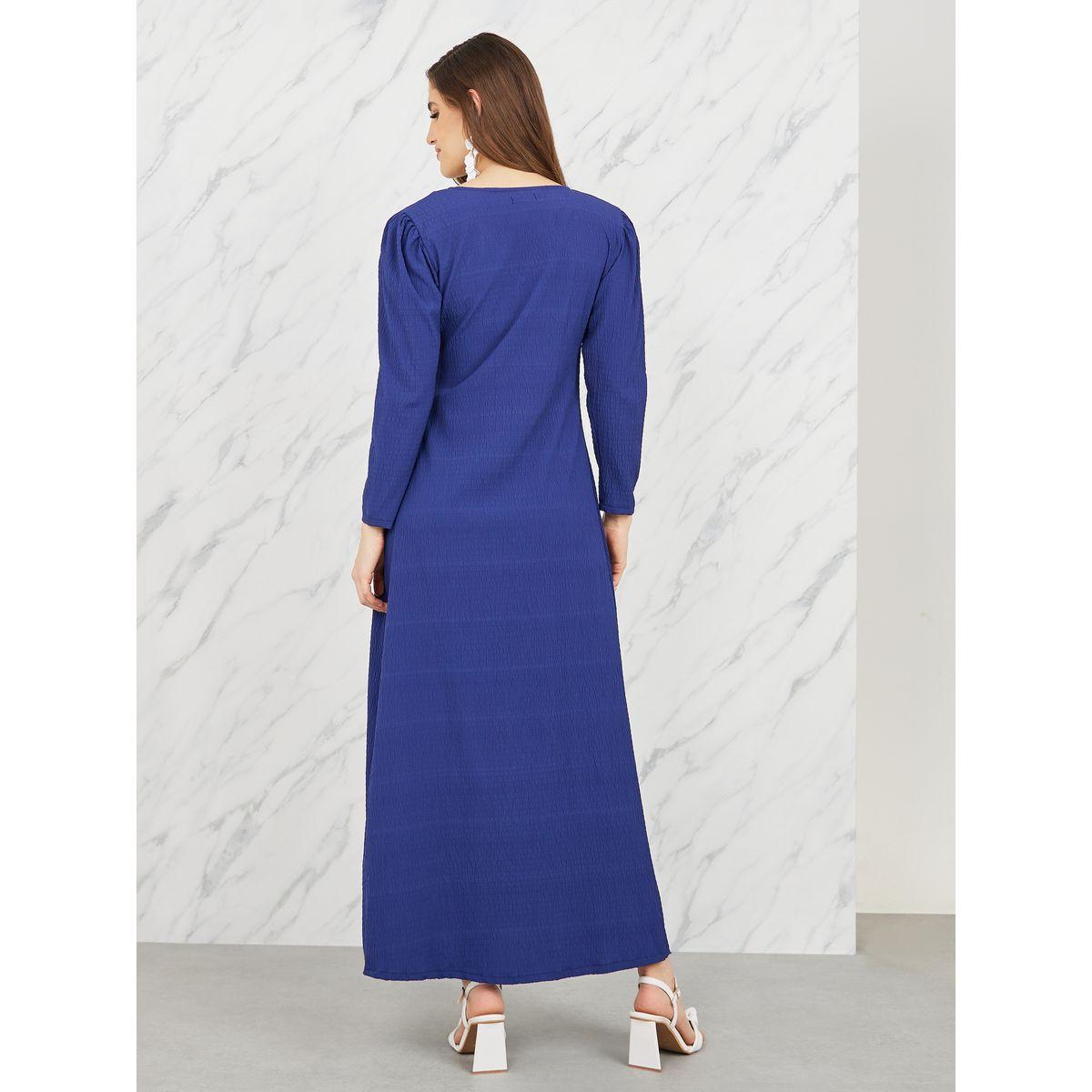 Styli Shirred V Neck Shirt Maxi Dress-women-clothing-dresses-image-4