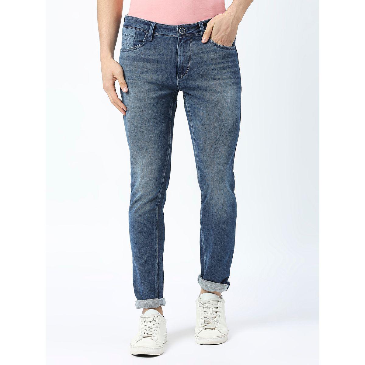 جينز بقصة سكيني وخصر متوسط مع جيوب لومان × ستايلي-men-clothing-bottoms-jeans-image-1