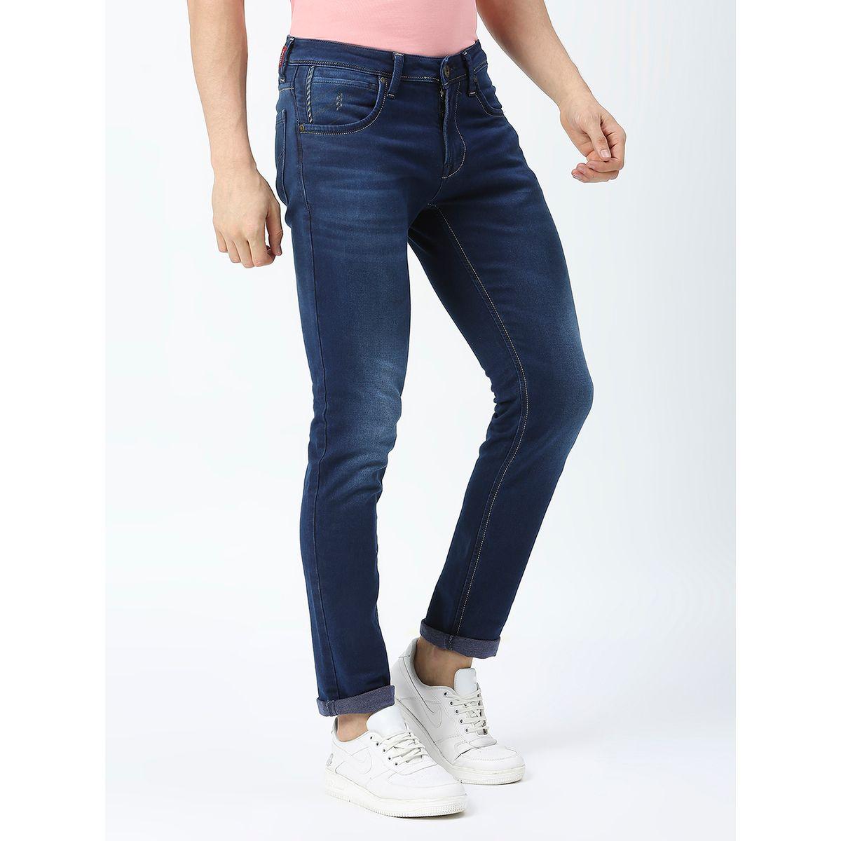 جينز بقصة سكين وخصر متوسط مع تفاصيل باهتة لومان × ستايلي-men-clothing-bottoms-jeans-image-3