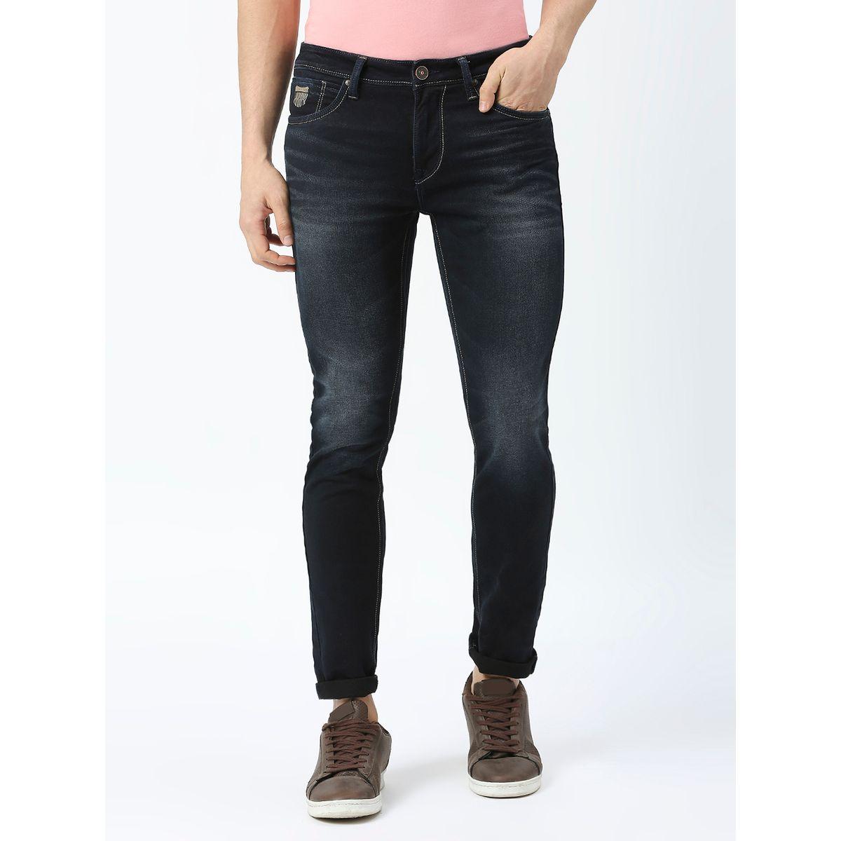 جينز بقصة سكين وخصر متوسط مع تفاصيل باهتة لومان × ستايلي-men-clothing-bottoms-jeans-image-1