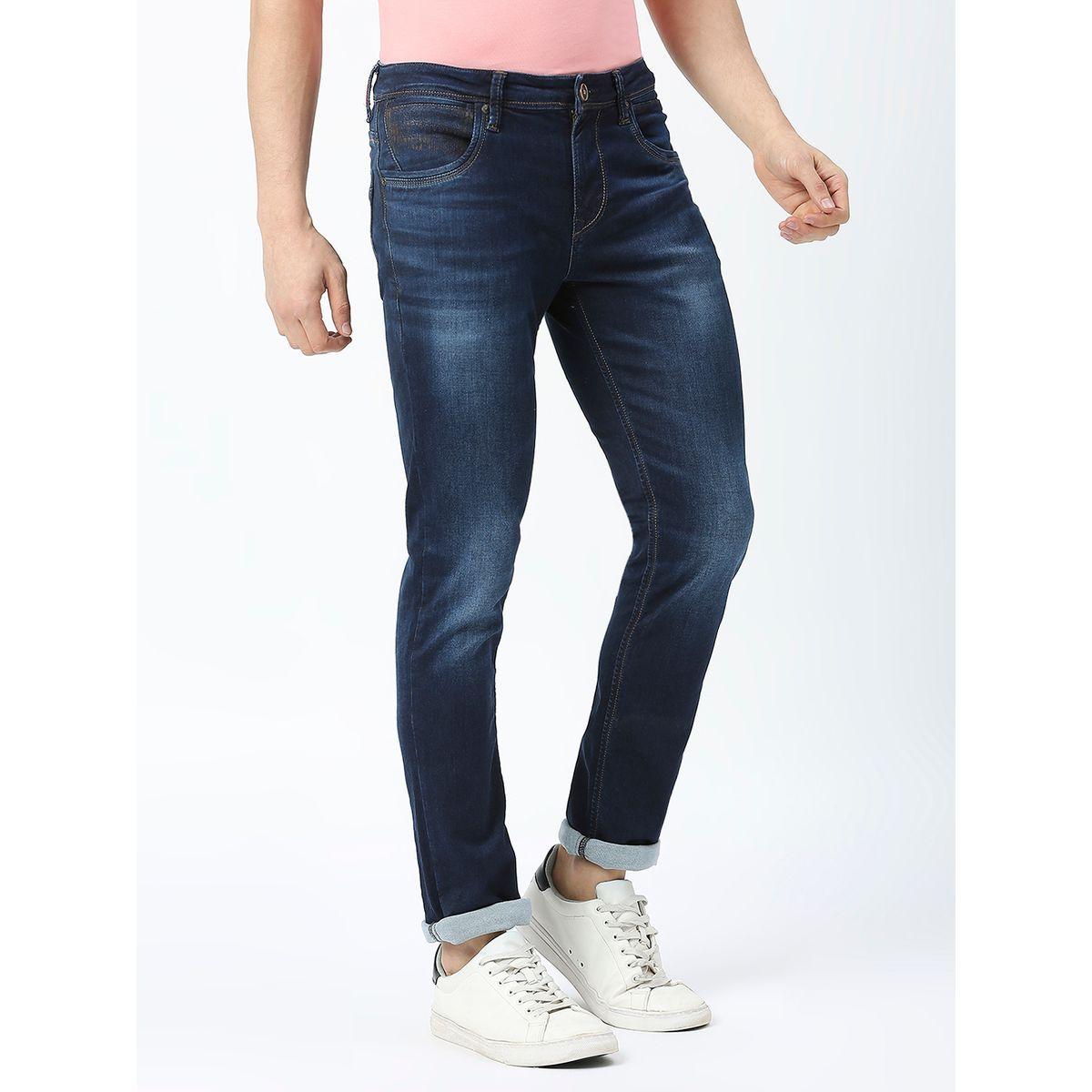 جينز بقصة سليم فت وخصر متوسط مع فتحات حزام لومان × ستايلي-men-clothing-bottoms-jeans-image-3