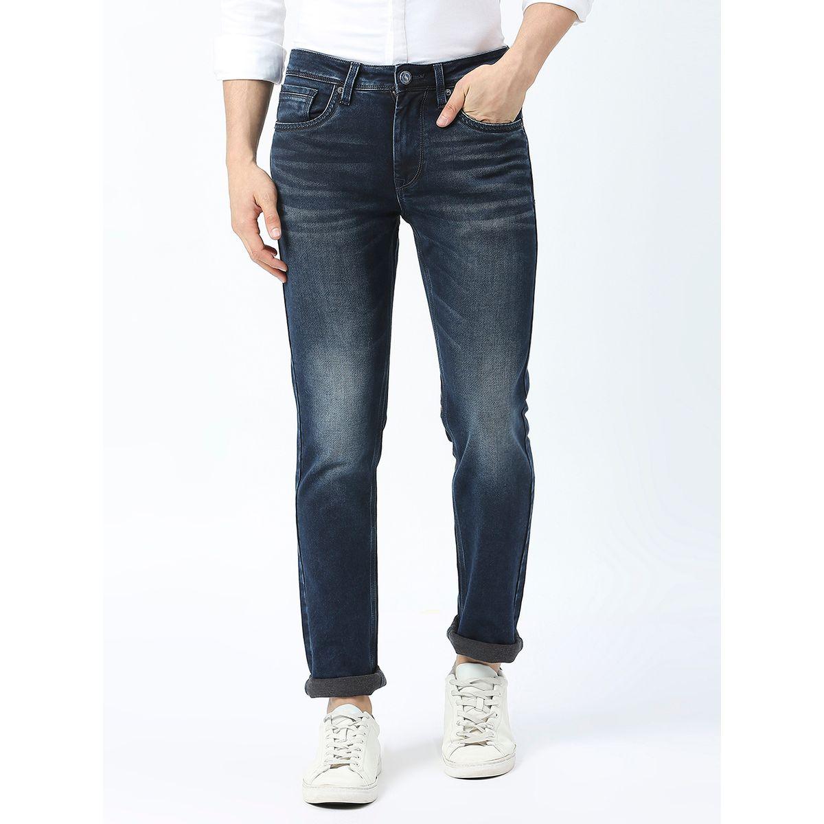 جينز بقصة سليم فت وخصر متوسط مع جيوب لومان × ستايلي-men-clothing-bottoms-jeans-image-1