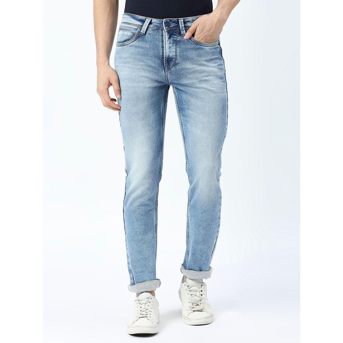 جينز بقصة سكيني وخصر متوسط مع جيوب لومان × ستايلي-men-clothing-bottoms-jeans-image-1