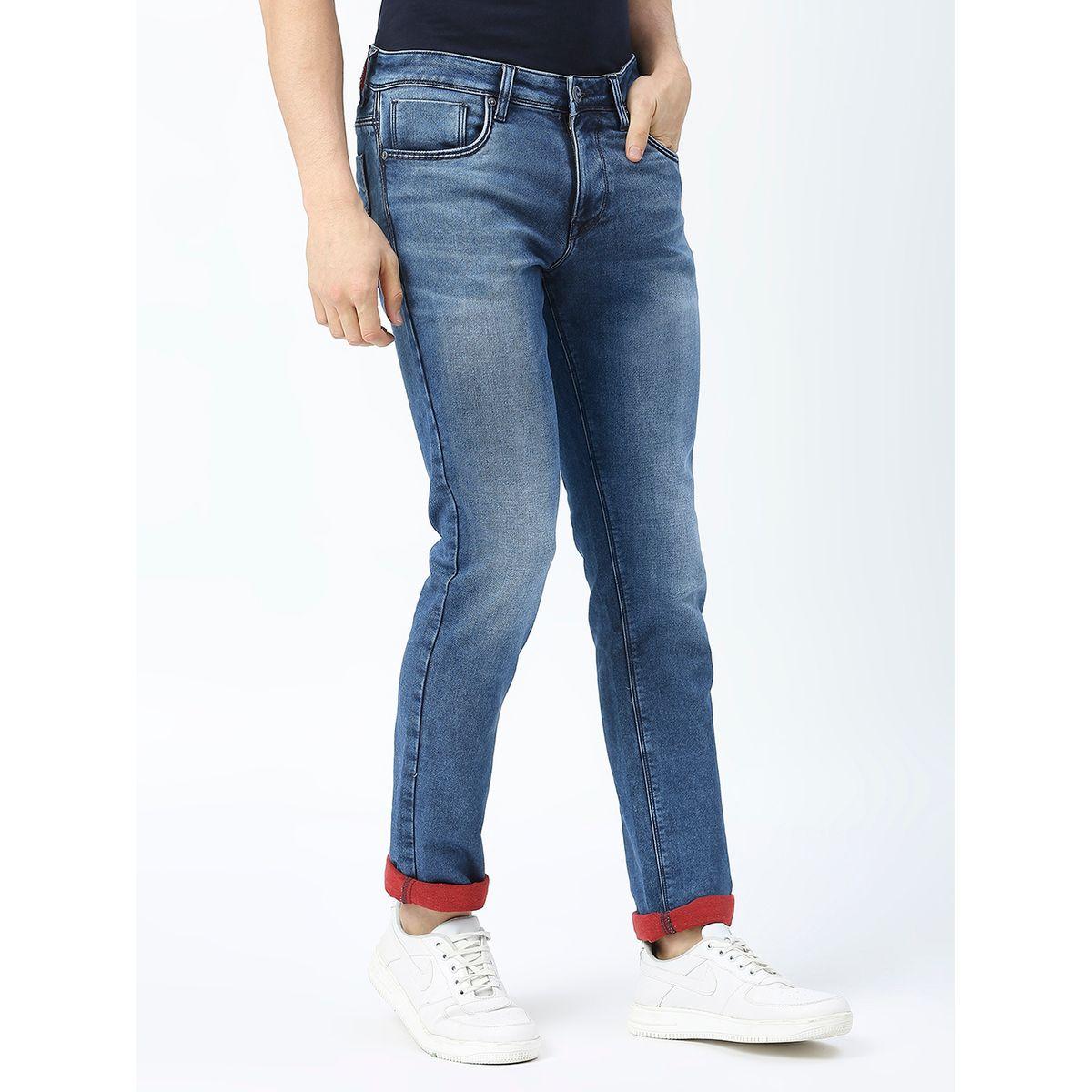 جينز بقصة سليم فت وخصر متوسط مع فتحات حزام لومان × ستايلي-men-clothing-bottoms-jeans-image-3