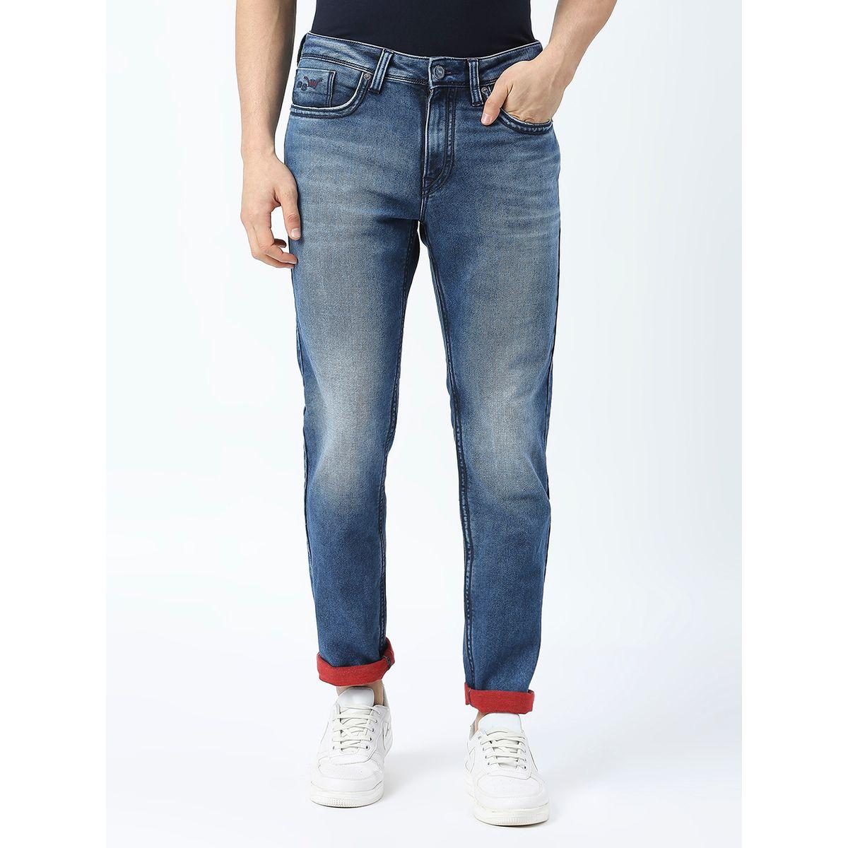 جينز بقصة سليم فت وخصر متوسط مع فتحات حزام لومان بي جي 3 × ستايلي-men-clothing-bottoms-jeans-image-1