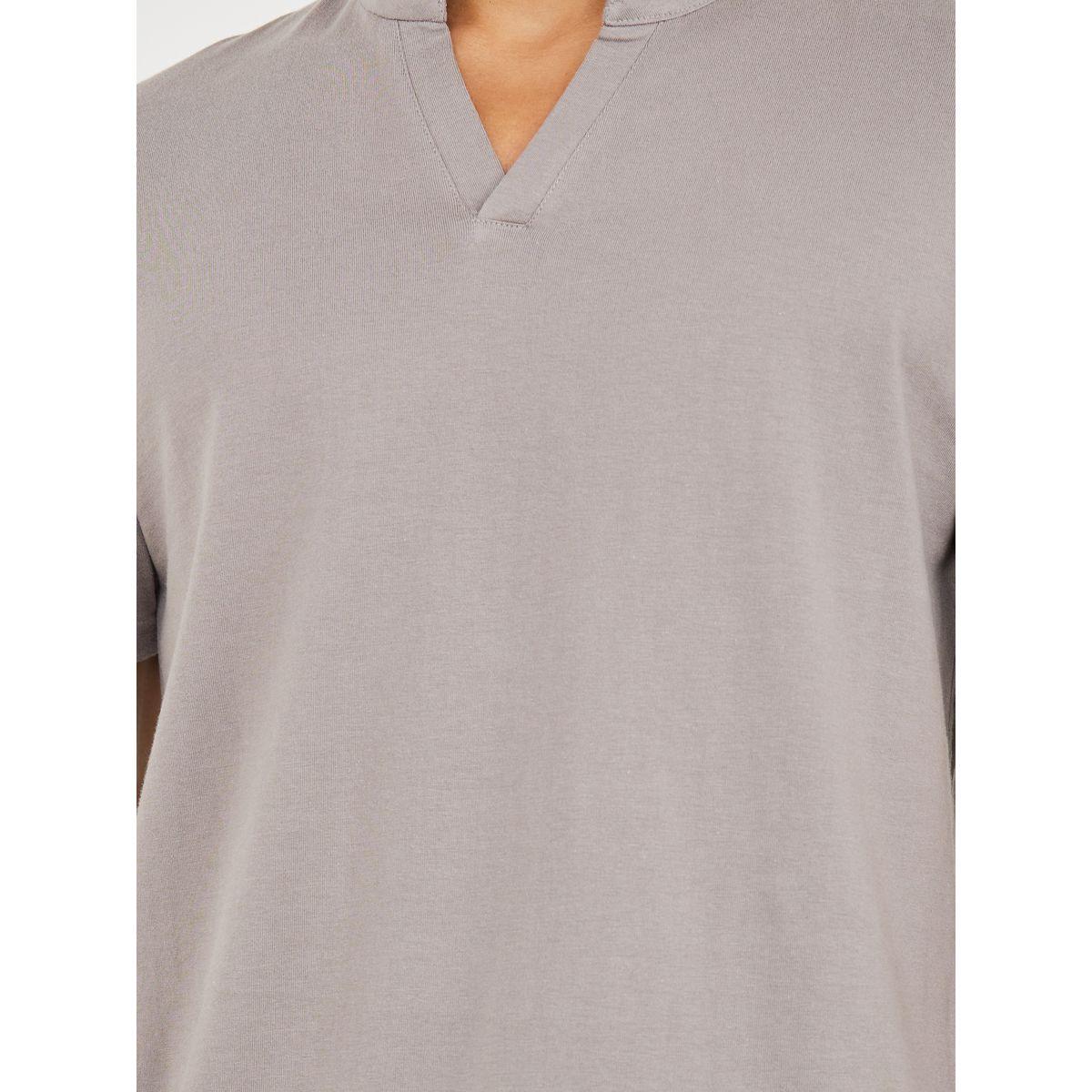 Styli Mandarin Collar Solid Compact Jersey Regular Polo-men-clothing-tshirtsandpolos-polos-image-3