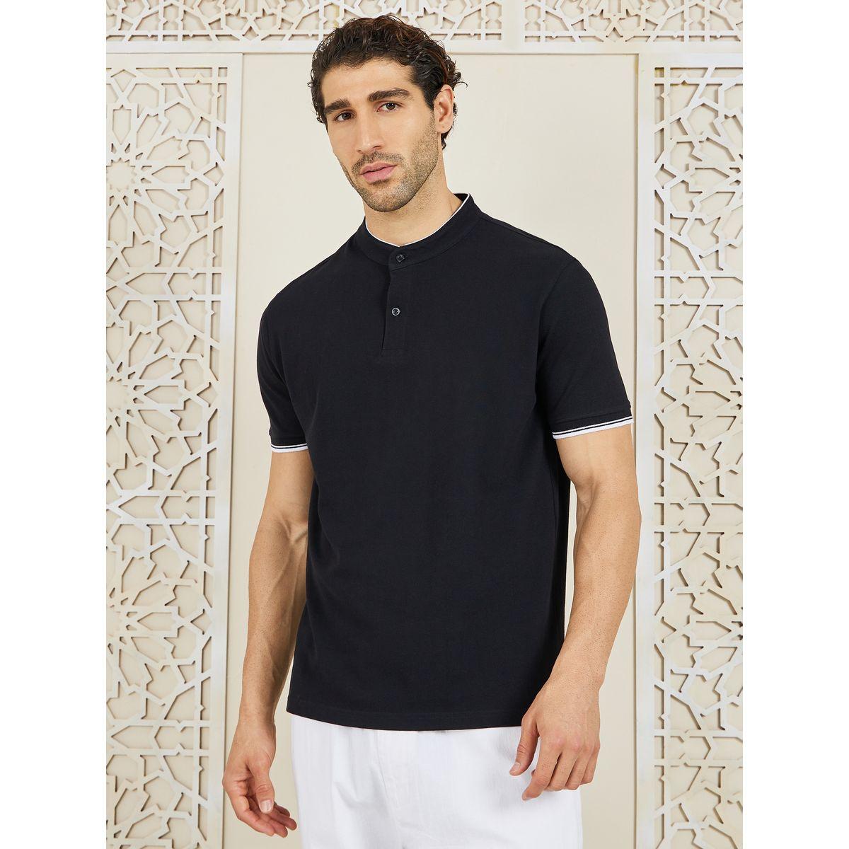 Styli Stand Up Tipping Collar Pique Polo-men-clothing-tshirtsandpolos-polos-image-1