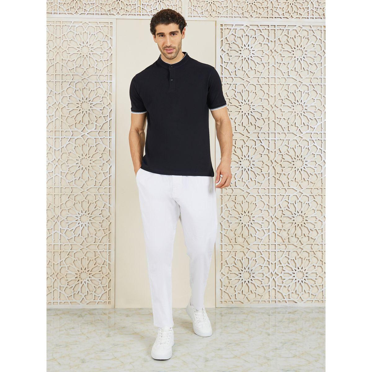 تيشيرت بياقة ماندارين واكمام قصيرة-men-clothing-tshirtsandpolos-polos-image-2