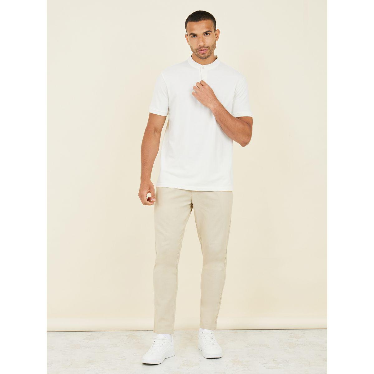 Styli Grandad Collar Two Button Pique Polo-men-clothing-tshirtsandpolos-polos-image-2