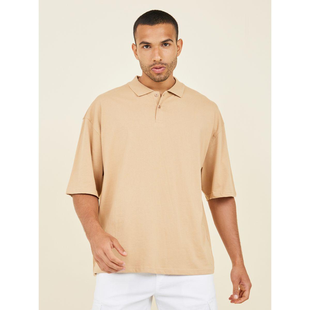 Styli Drop Shoulder Boxy Polo with Flat Knit Collar-men-clothing-tshirtsandpolos-polos-image-1