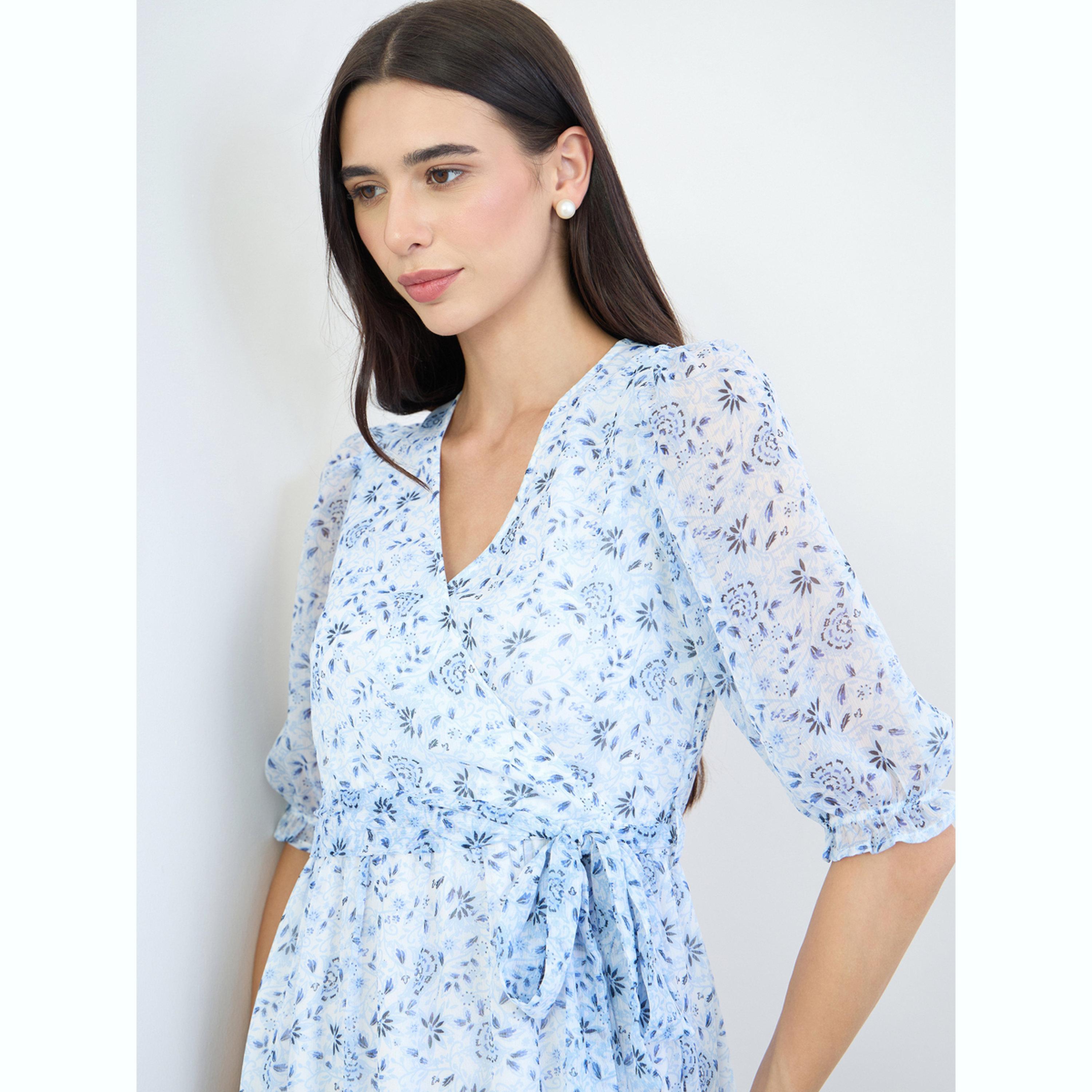 فستان ميدي بطبعة زهور ونمط لف-women-clothing-dresses-image-5