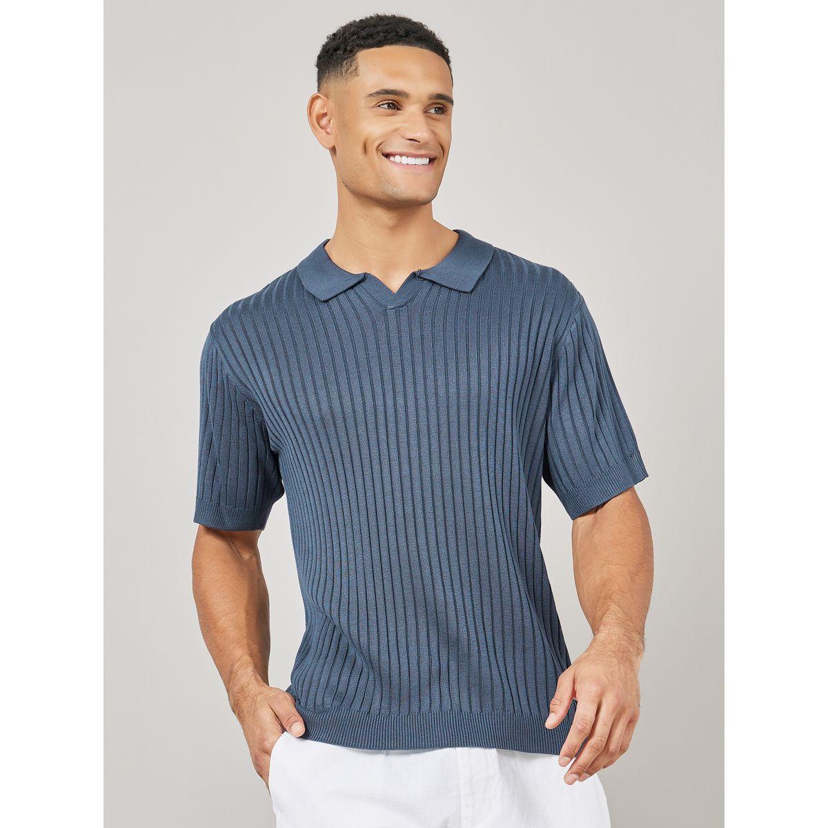Styli Ribbed Knit Revere Collar Relaxed Polo-men-clothing-tshirtsandpolos-polos-image-1