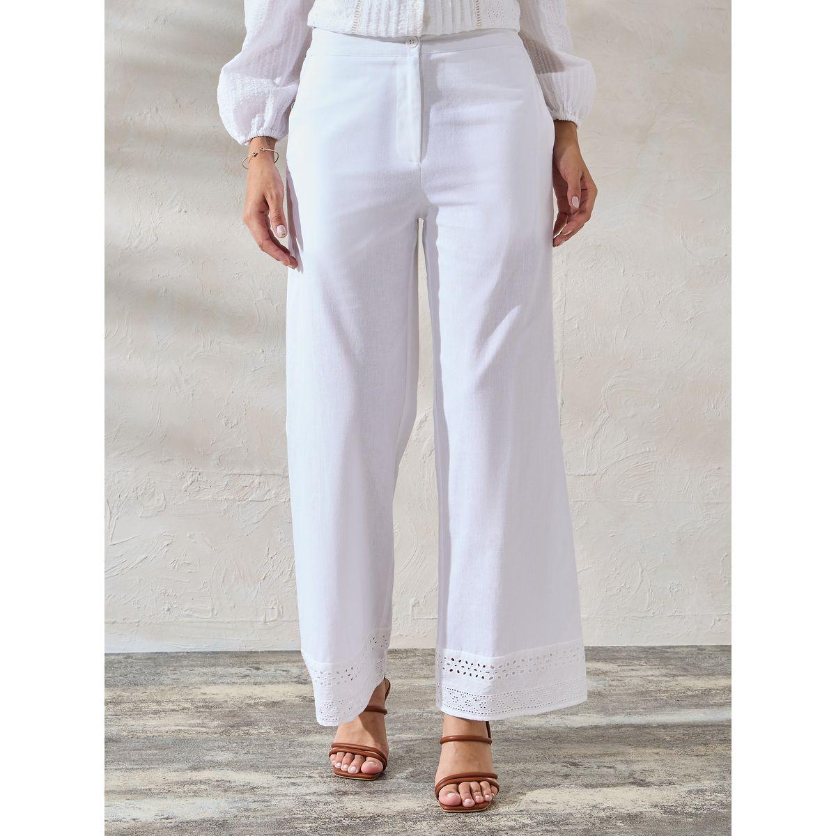 Styli Elevate Schiffli Detail Top & Poplin Pant Co-Ords-women-clothing-coordsets-image-4