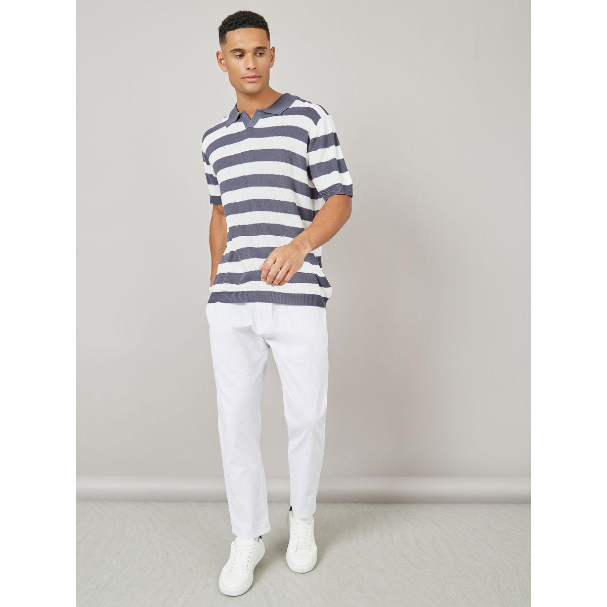 Styli Striped Ribbed Revere Collar Relaxed Polo-men-clothing-tshirtsandpolos-polos-image-2