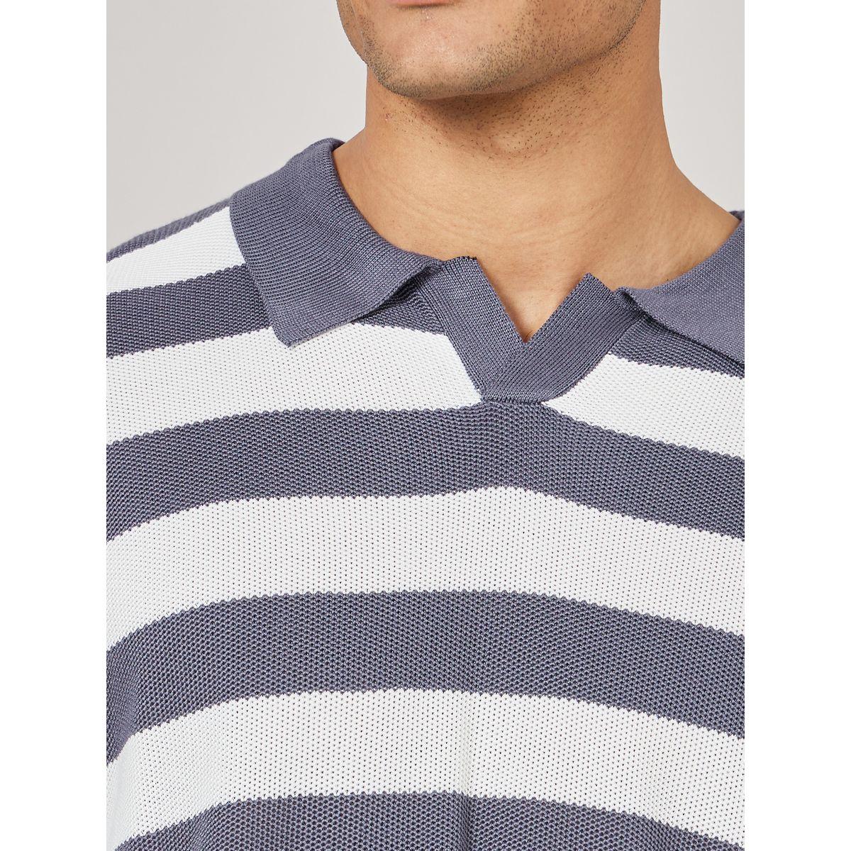 Styli Striped Ribbed Revere Collar Relaxed Polo-men-clothing-tshirtsandpolos-polos-image-3