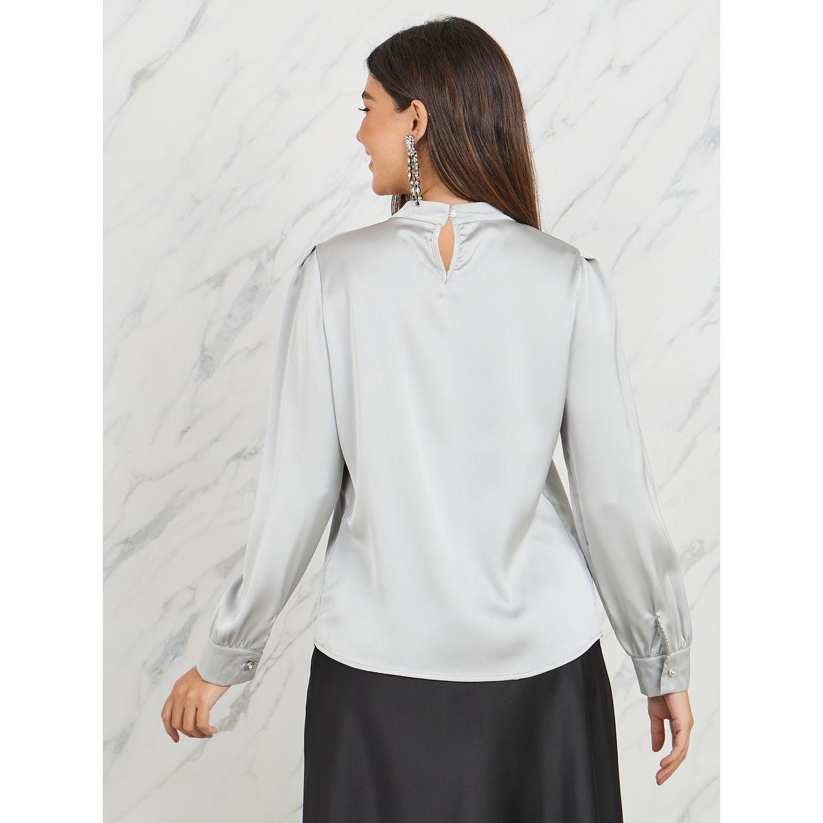 Styli Elevate Satin Pearl Pleated Detail Regular Fit Blouse-women-clothing-shirtsandblouses-blouses-image-5