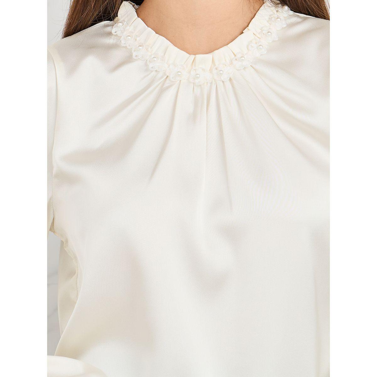 Styli Elevate Satin Gathered Detail High Neck Floral Applique Detail Blouse-women-clothing-shirtsandblouses-blouses-image-4