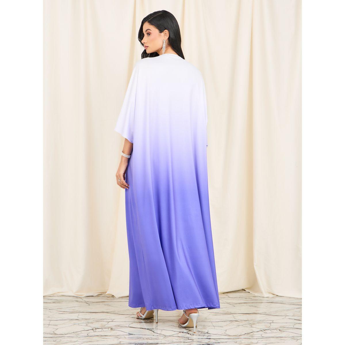 مجموعة من عباية وفستان طويل بديكون بتدرج الالوان-women-arabicclothing-abayas-image-5
