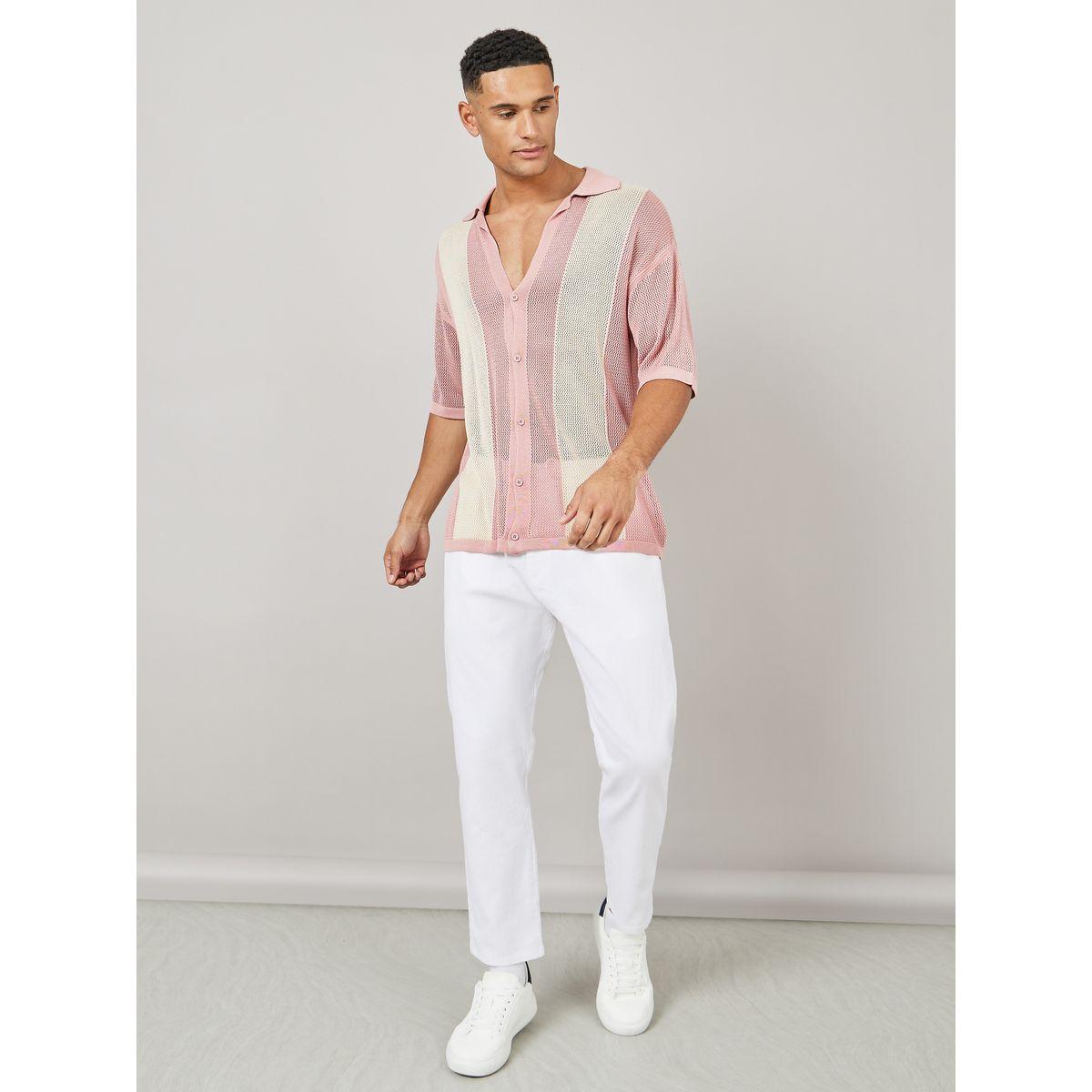 قميص واسع بنمط كتل الالوان-men-clothing-shirts-image-2