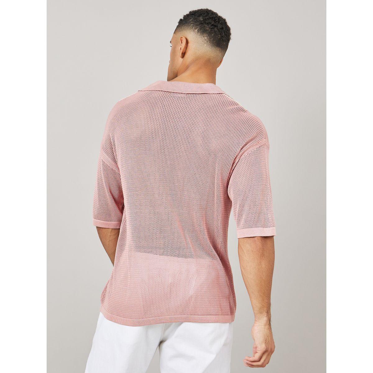 Styli Colorblock Sheer Knit Oversize Shirt-men-clothing-shirts-image-4