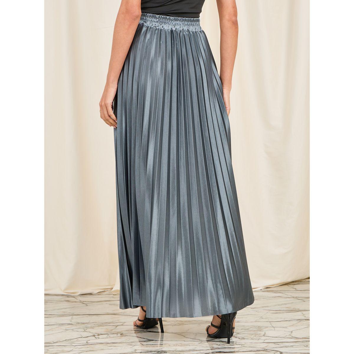 تنورة طويلة ساتان بتفاصيل كسرات-women-clothing-bottoms-skirts-image-4