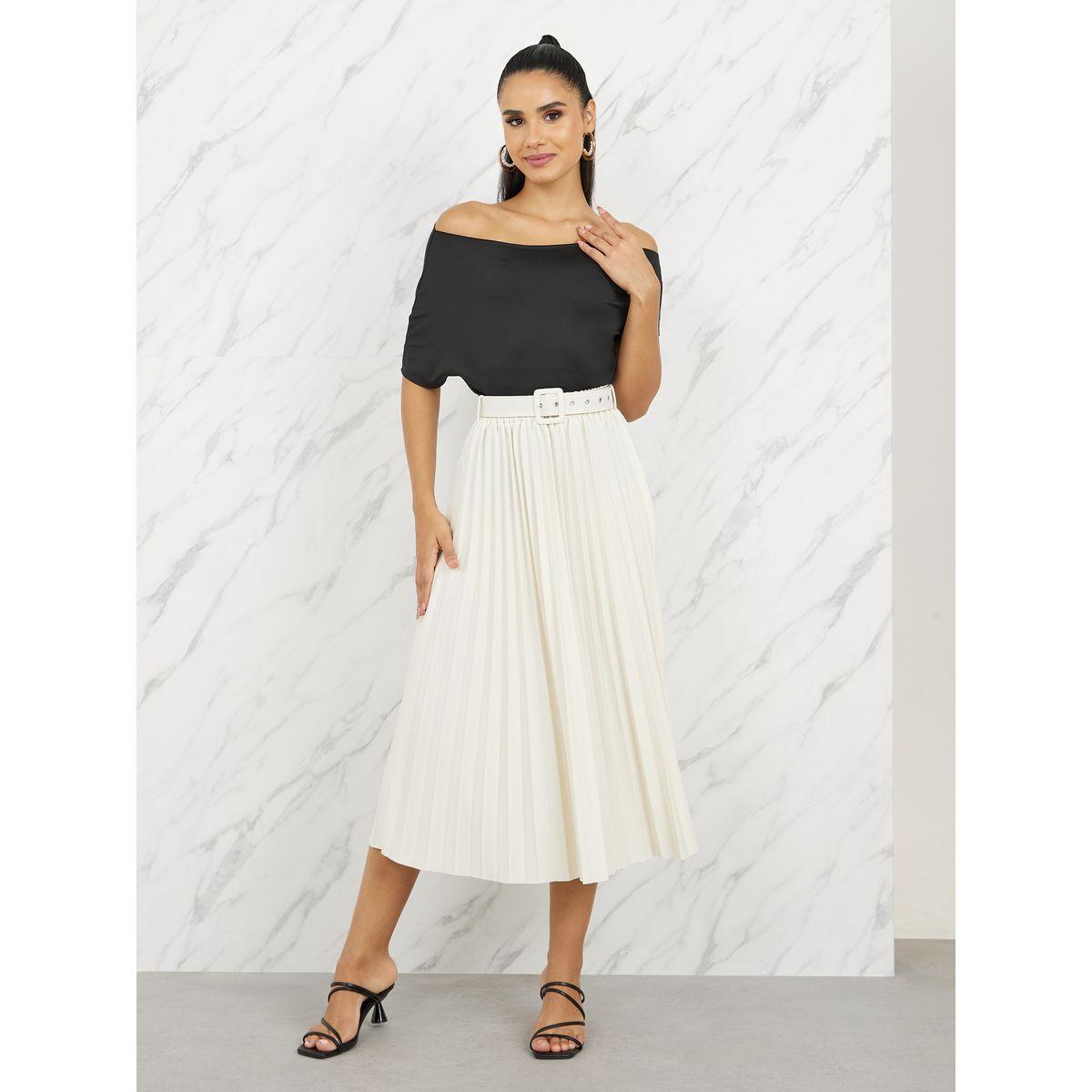 تنورة ميدي مزينة بكسرات مع حزام-women-clothing-bottoms-skirts-image-2