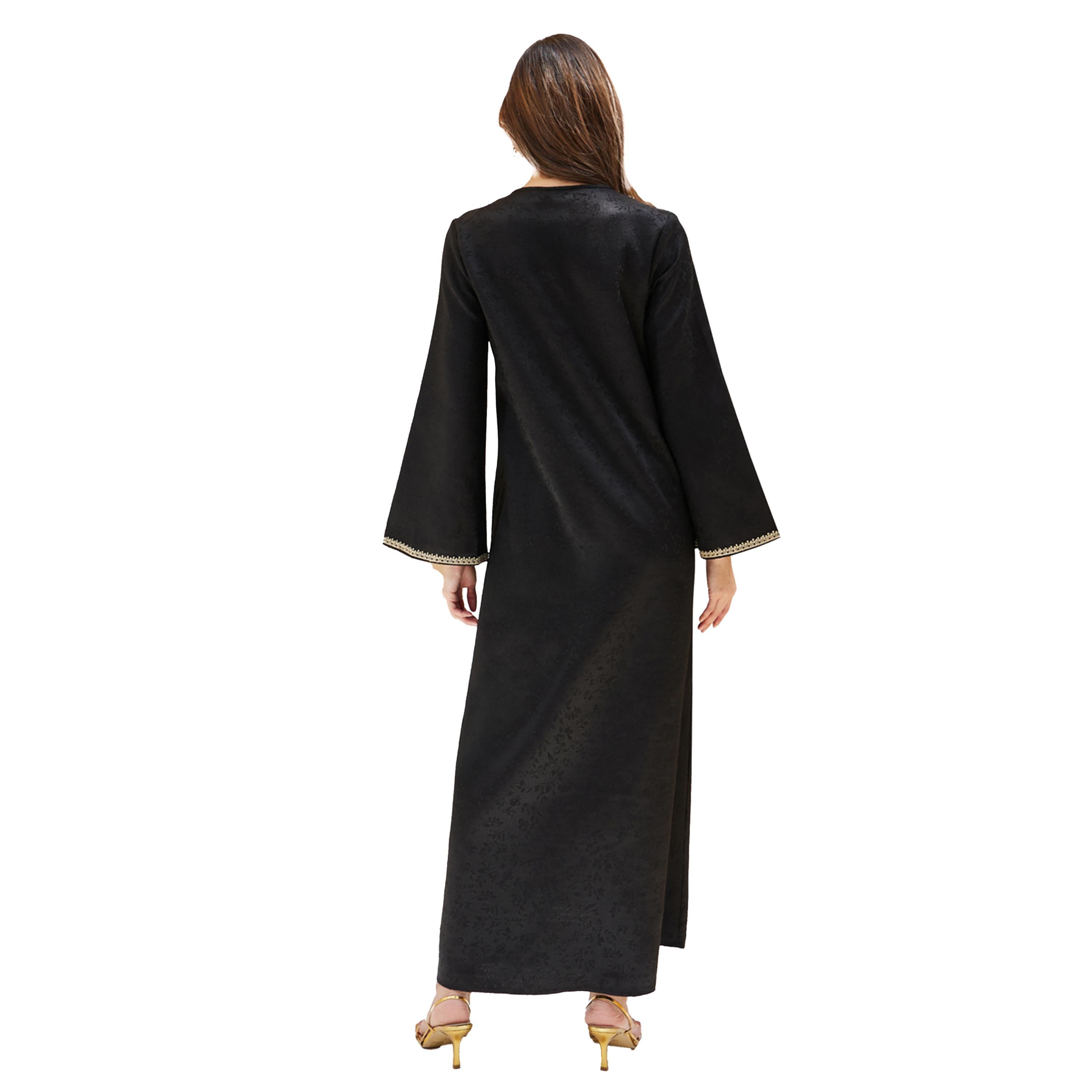 ستايلي - جلابية جاكار مع تفاصيل دانتيل مطرزة-women-arabicclothing-jalabiyas-image-5