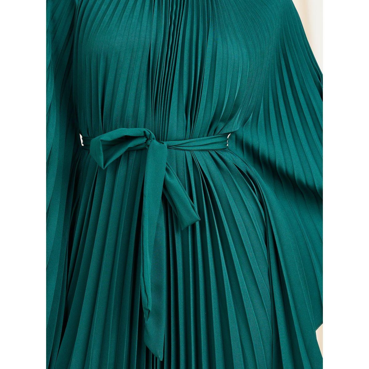 فستان ميدي بكسرات وحزام خصر-women-clothing-dresses-image-3