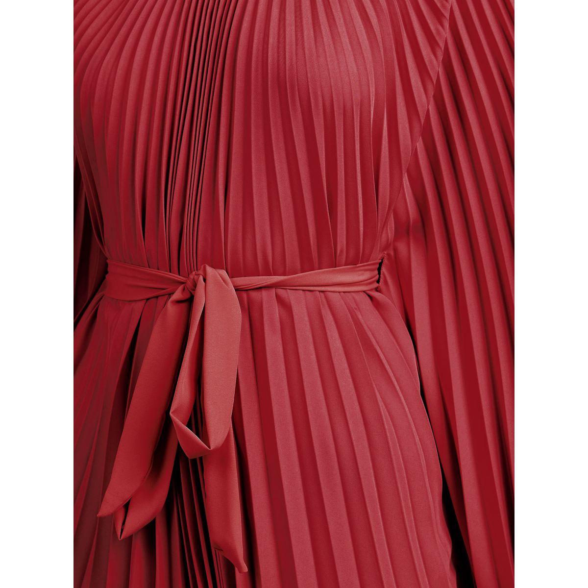 Styli Elevate Accordion Pleats Handkerchief Hem Midi Dress with Tie Belt-women-clothing-dresses-image-3