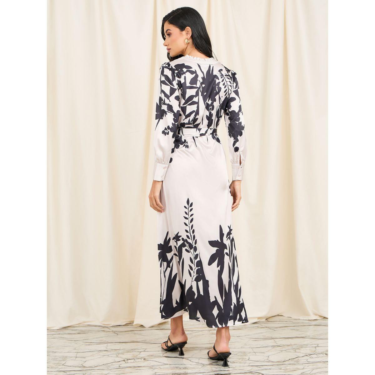 فستان طويل ساتان بطبعة زهور واربطة-women-clothing-dresses-image-4