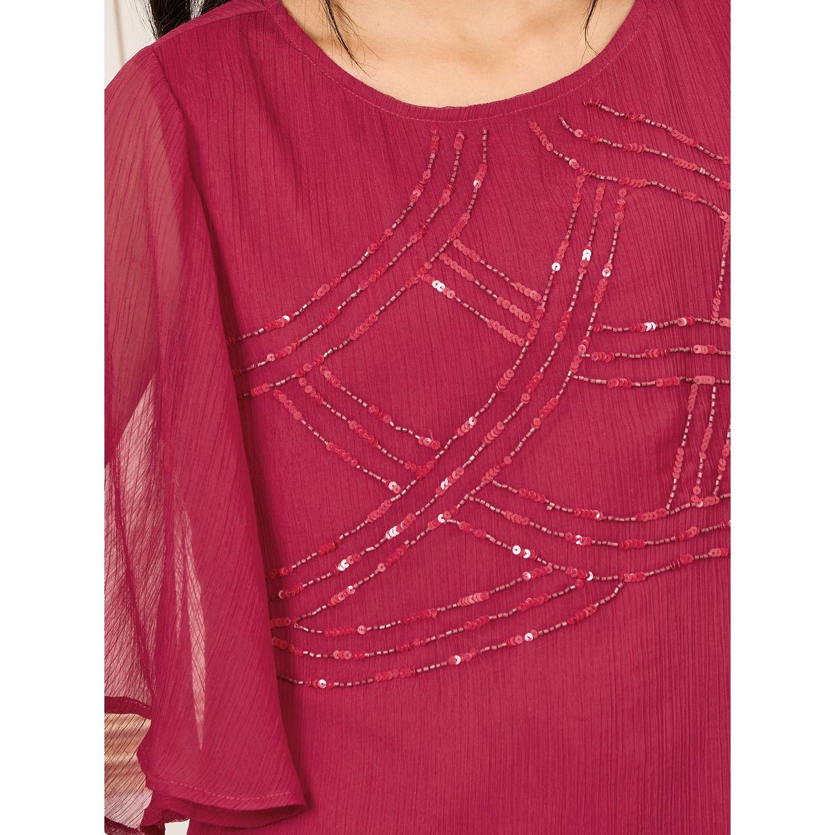 Styli Beaded Detail Top and Flared Pant Co-Ords-women-clothing-coordsets-image-3