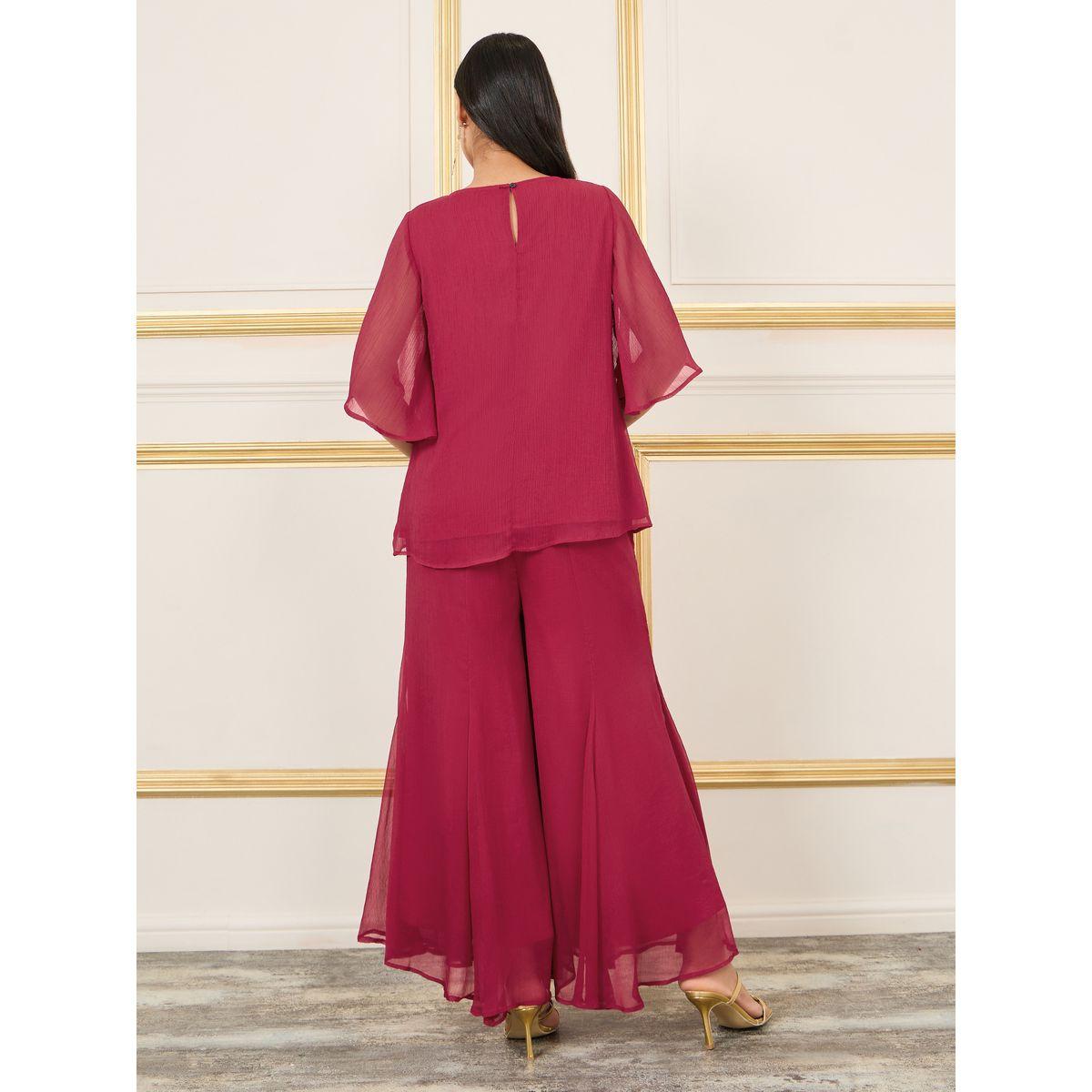 Styli Beaded Detail Top and Flared Pant Co-Ords-women-clothing-coordsets-image-5