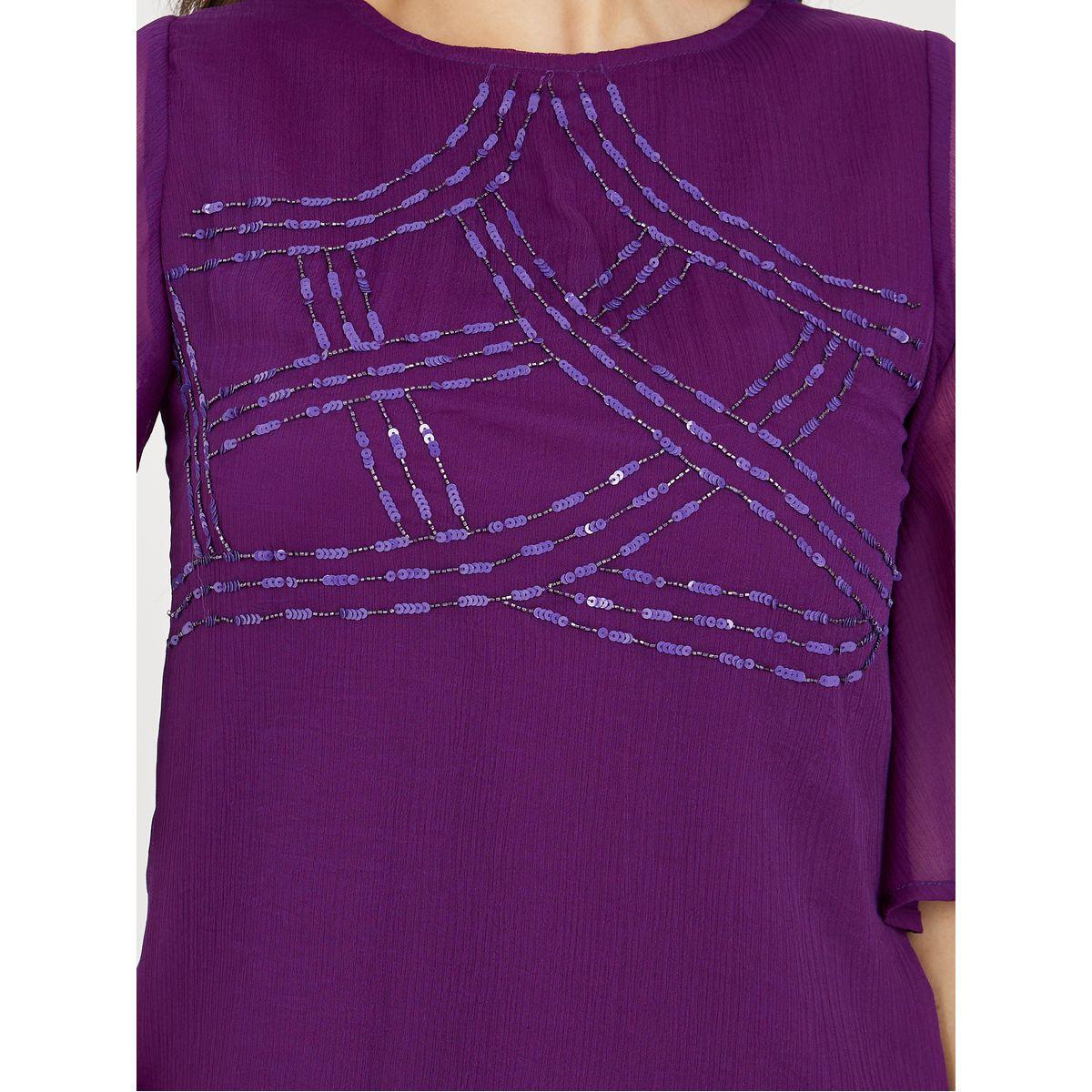 Styli Chiffon Sequined Top & Flared Pants Co-Ords-women-clothing-coordsets-image-3