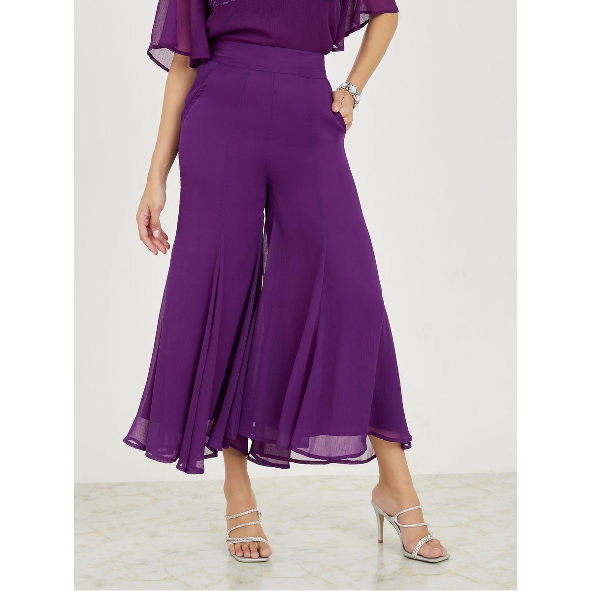 Styli Chiffon Sequined Top & Flared Pants Co-Ords-women-clothing-coordsets-image-5