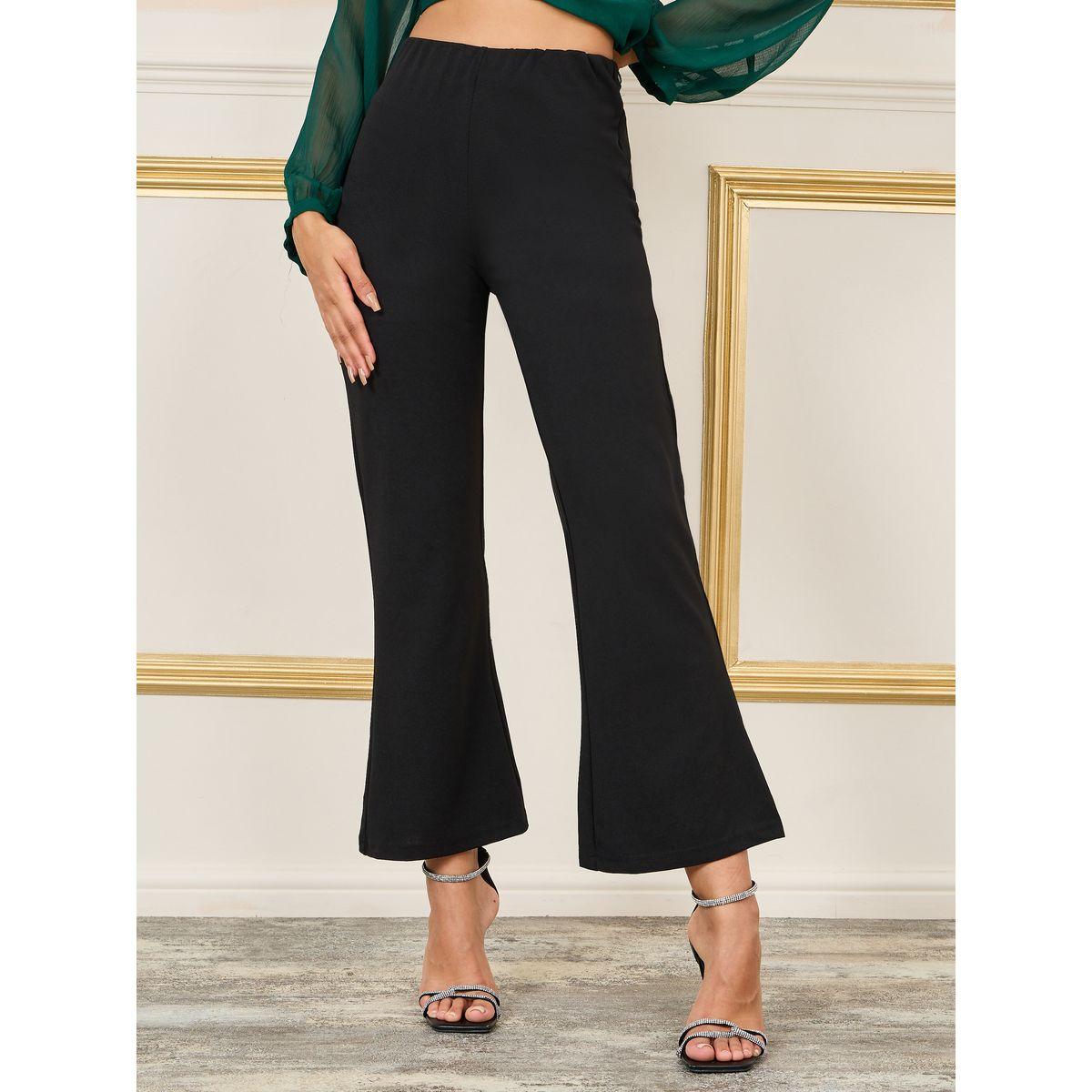 Styli Beaded Detail Layer Peplum Top and Solid Bootcut Co-ords-women-clothing-coordsets-image-4