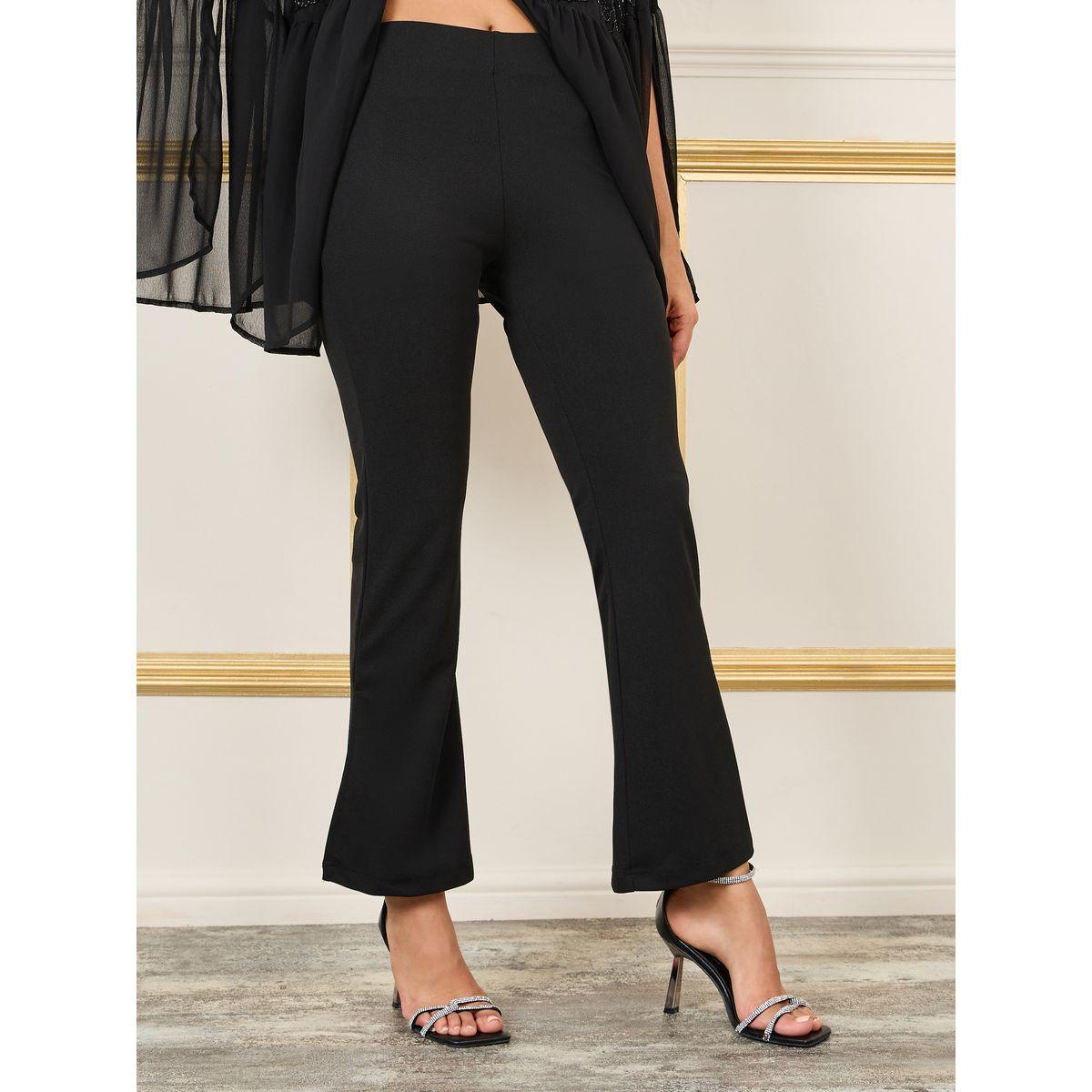 Styli Beaded Detail Cape Sleeves Top and Bootcut Pant Co-ords-women-clothing-coordsets-image-4