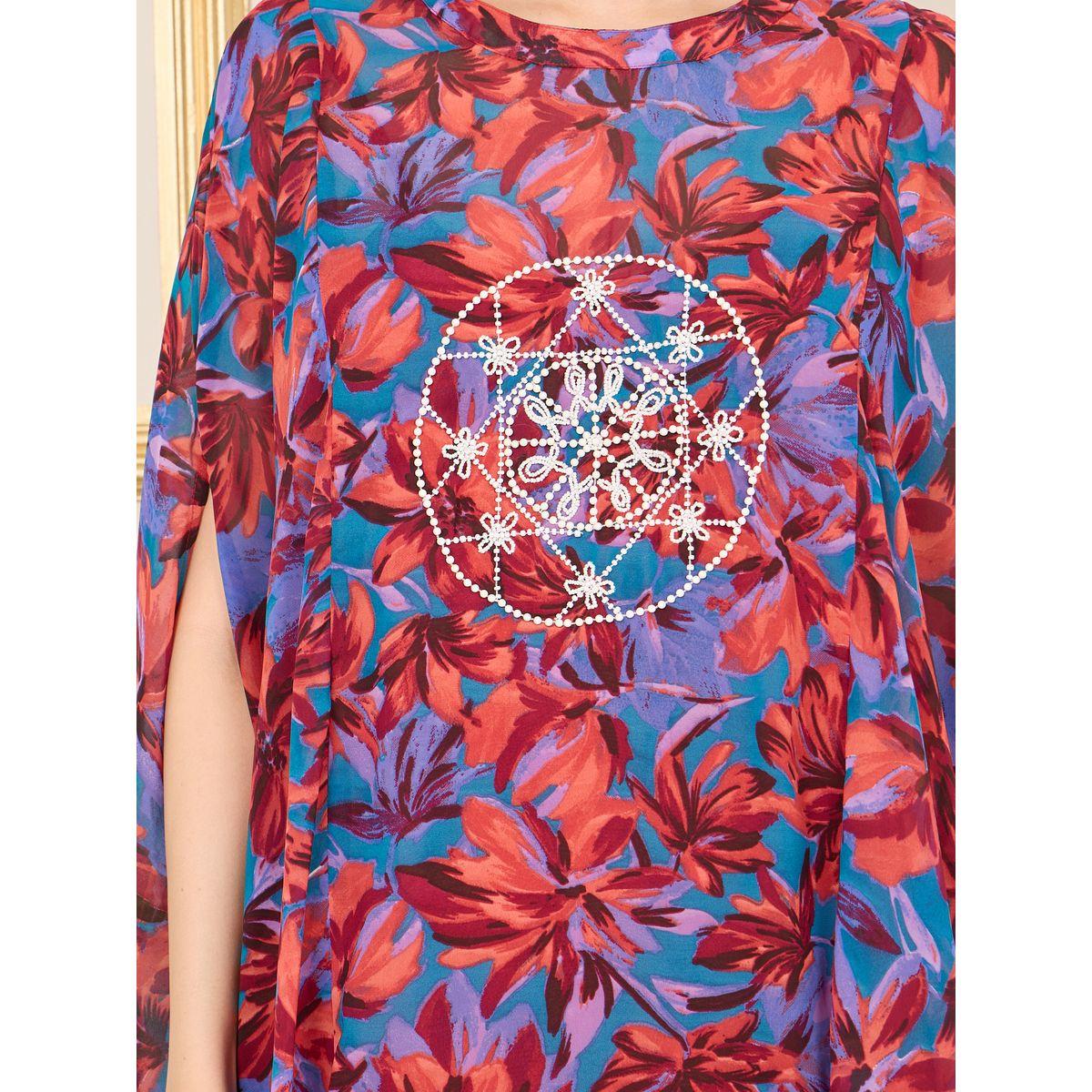 طقم منسق من بنطال واسع مع بلوزة بطبعة زهور-women-clothing-coordsets-image-3