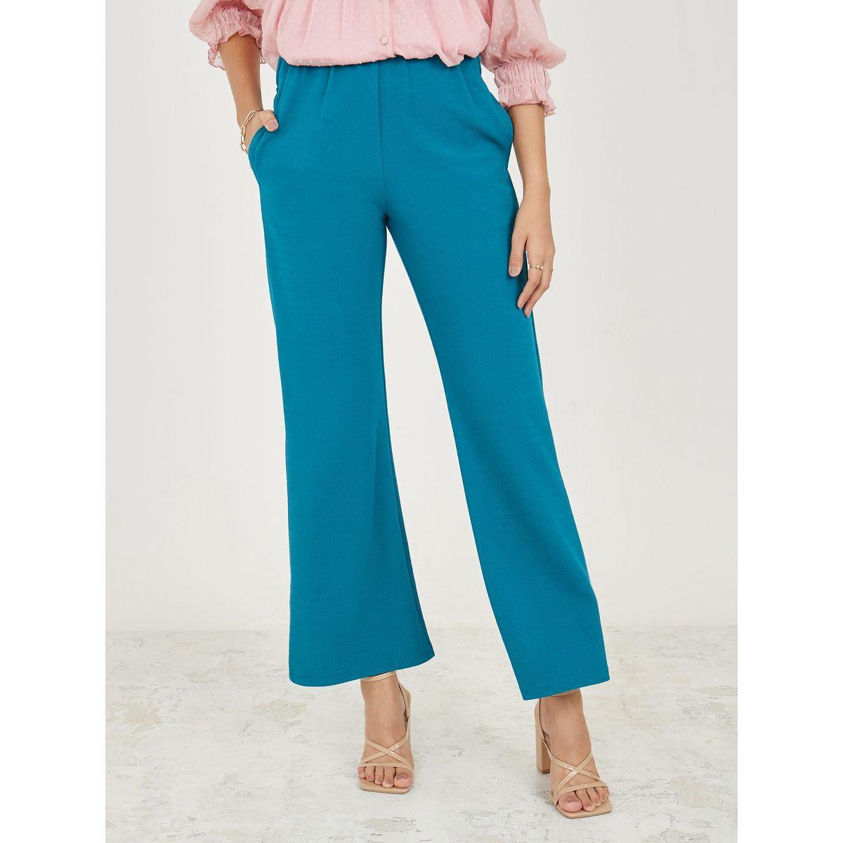 Styli Dobby Embroidered High Low Hem Shirt and Flared Pant Set-women-clothing-coordsets-image-5