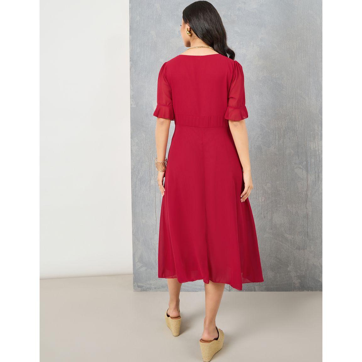 فستان شيفون ميدي سادة-women-clothing-dresses-image-1